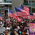 Protesters have called on the US to support their movement during mass protests that began in June.