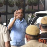 Former Union Minister P Chidambaram seen outside ED office, in New Delhi.