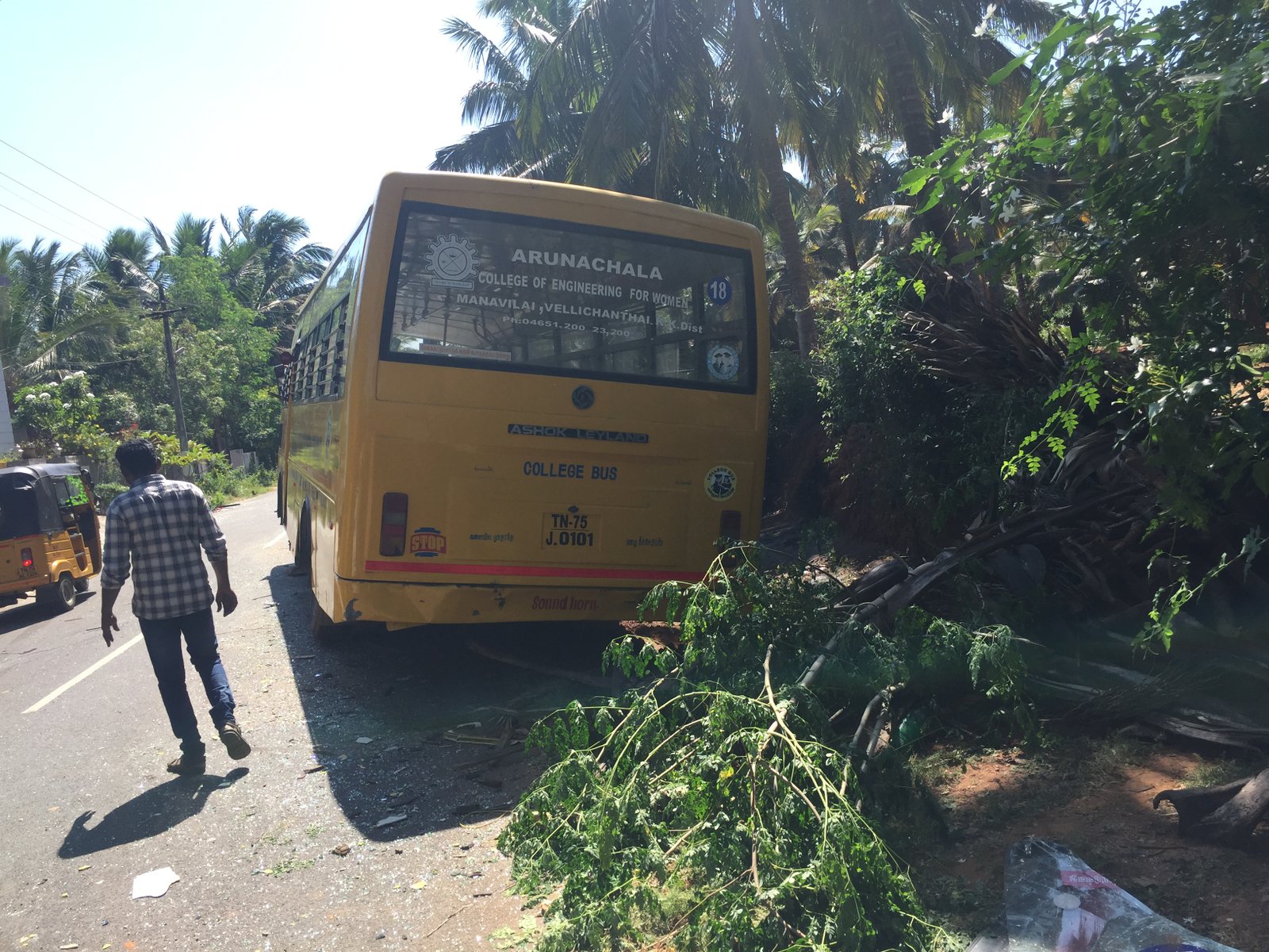 Arunachala College of Engineering For Women bus accident