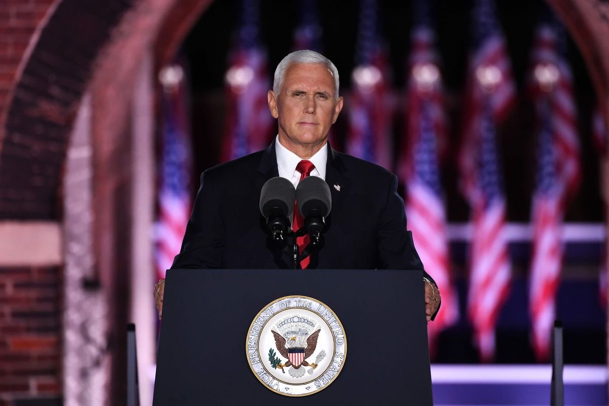 Vice-president Mike Pence accepted the Republican party’s renomination at Fort McHenry national monument in Baltimore, Maryland.