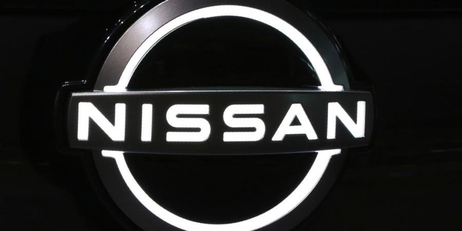 The Nissan logo is displayed at its global headquarters in Yokohama near Tokyo.
