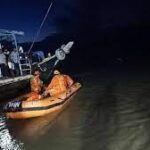 NDRF personnel conduct rescue operation after two boats carrying approximately 120 passengers collided in the Brahmaputra river in Jorhat on Wednesday.