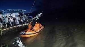 NDRF personnel conduct rescue operation after two boats carrying approximately 120 passengers collided in the Brahmaputra river in Jorhat on Wednesday.