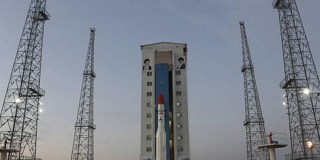 picture released by the official website of the Iranian Defense Ministry on Thursday,shows Simorgh, or 'Phoenix,' rocket prior to be launched in an undisclosed location in Iran.