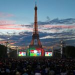 Giant screens air the Euro 2016 final between Portugal and France at a “fan zone” erected in the shadow of the Eiffel Tower.