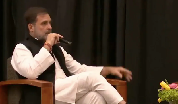 Rahul Gandhi discusses the importance of manufacturing and vocational training for India's global competitiveness during a US visit.