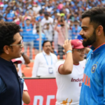 Virat Kohli approaching Sachin Tendulkar’s record for 27,000 international runs, just 58 runs away.