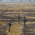 Indian Army soldiers in action during an anti-terror operation in Jammu and Kashmir’s Kishtwar district