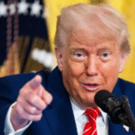 US President Donald Trump addresses media during a White House event, hinting at potential reduction in China tariffs ahead of upcoming trade negotiations.