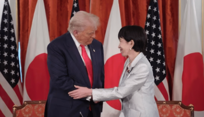 Former U.S. President Donald Trump meets Japan PM Sanae Takaichi during his Tokyo visit