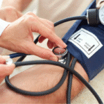 Illustration showing how high blood pressure affects the brain and blood vessels, causing early cellular damage.