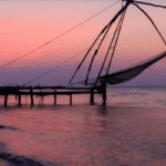 Renovated streets, new pavements, and street furniture being installed in Fort Kochi as part of the ₹3.22 crore tourism development initiative.