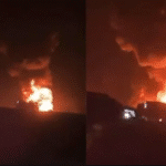 Saudi Arabia bus collision involving Indian Umrah pilgrims from Telangana, showing emergency responders at the accident site.