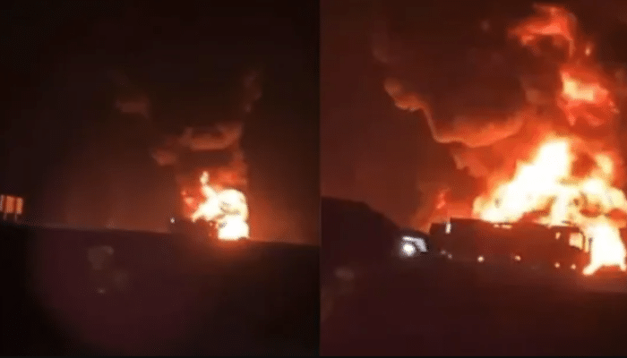 Saudi Arabia bus collision involving Indian Umrah pilgrims from Telangana, showing emergency responders at the accident site.